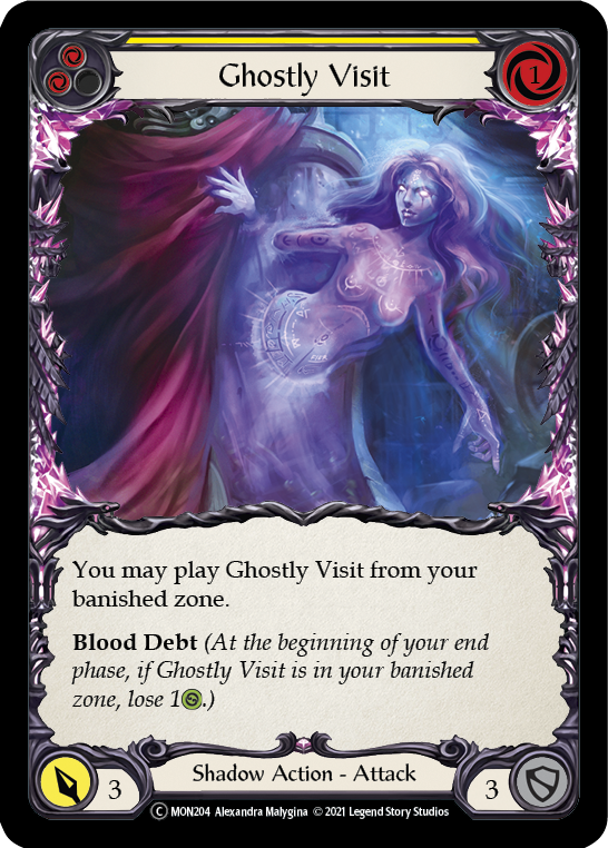 Ghostly Visit (Yellow) (Rainbow Foil) [U-MON204-RF] Unlimited Edition Rainbow Foil