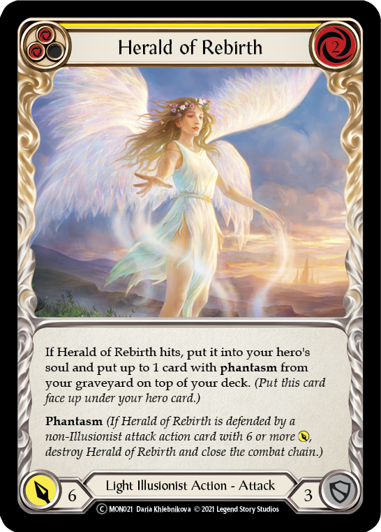 Herald of Rebirth (Yellow) (Rainbow Foil) [U-MON021-RF] Unlimited Edition Rainbow Foil