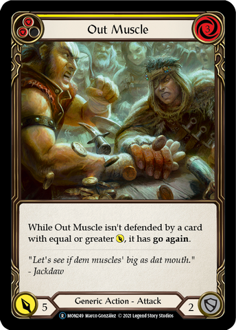 Out Muscle (Yellow) (Rainbow Foil) [U-MON249-RF] Unlimited Edition Rainbow Foil