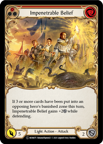 Impenetrable Belief (Red) (Rainbow Foil) [U-MON075-RF] Unlimited Edition Rainbow Foil