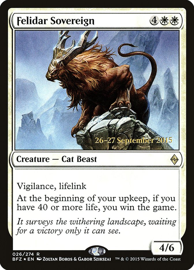 Felidar Sovereign [Battle for Zendikar Prerelease Promos]