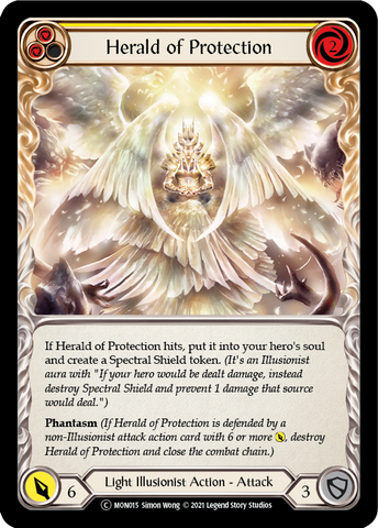 Herald of Protection (Yellow) (Rainbow Foil) [U-MON015-RF] Unlimited Edition Rainbow Foil