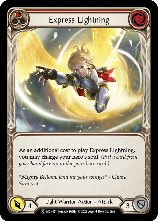 Express Lightning (Red) (Rainbow Foil) [U-MON051-RF] Unlimited Edition Rainbow Foil