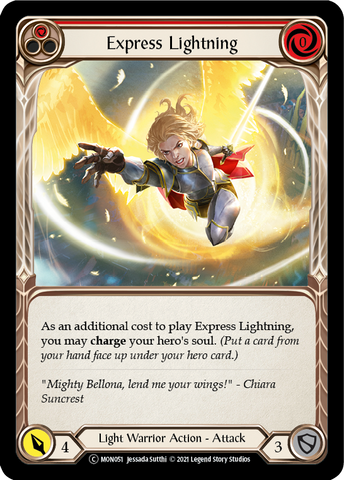 Express Lightning (Red) (Rainbow Foil) [U-MON051-RF] Unlimited Edition Rainbow Foil