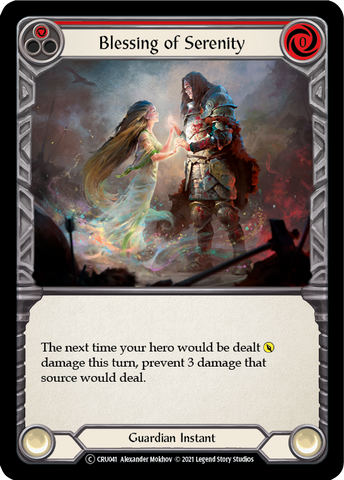 Blessing of Serenity (Red) (Rainbow Foil) [CRU041-RF] Unlimited Rainbow Foil