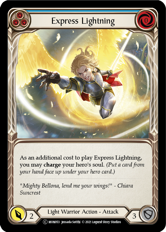 Express Lightning (Blue) (Rainbow Foil) [U-MON053-RF] Unlimited Edition Rainbow Foil