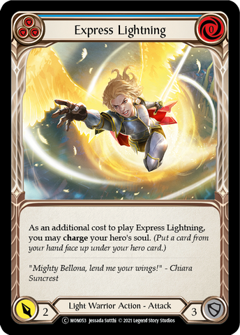 Express Lightning (Blue) (Rainbow Foil) [U-MON053-RF] Unlimited Edition Rainbow Foil