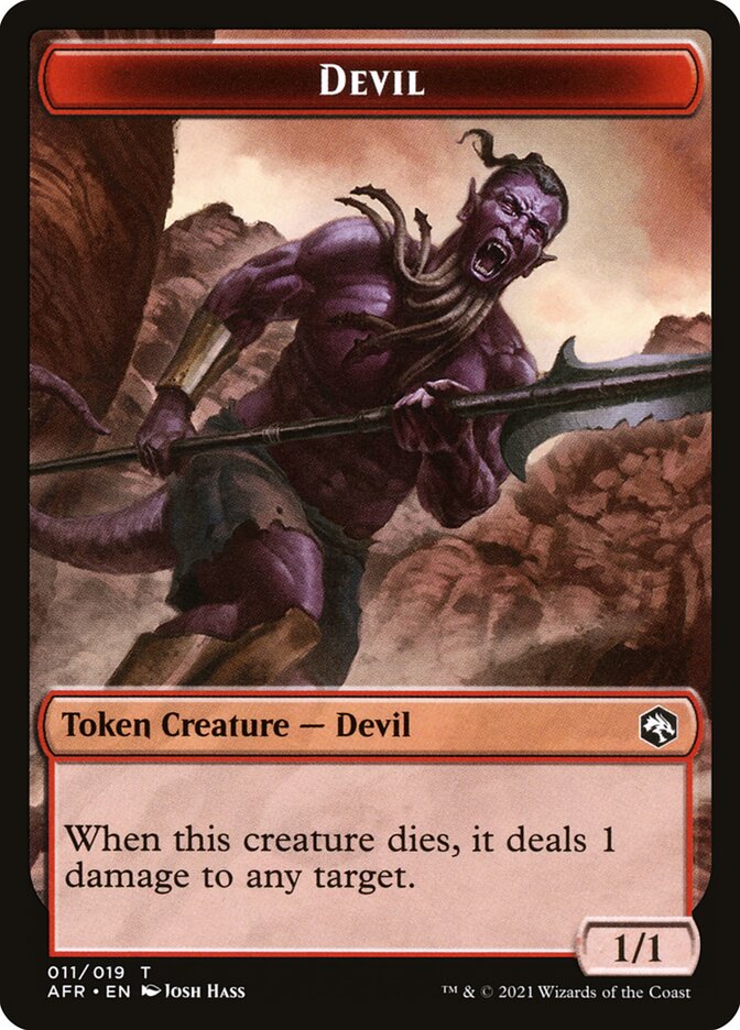 Devil // Guenhwyvar Double-sided Token [Dungeons & Dragons: Adventures in the Forgotten Realms Tokens]