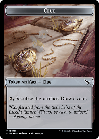 Clue (0018) // A 0045 Double-Sided Token [Murders at Karlov Manor Tokens]