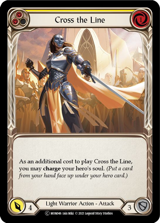 Cross the Line (Yellow) (Rainbow Foil) [U-MON046-RF] Unlimited Edition Rainbow Foil