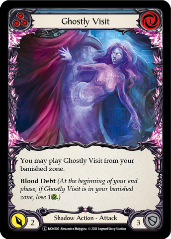 Ghostly Visit (Blue) (Rainbow Foil) [U-MON205-RF] Unlimited Edition Rainbow Foil