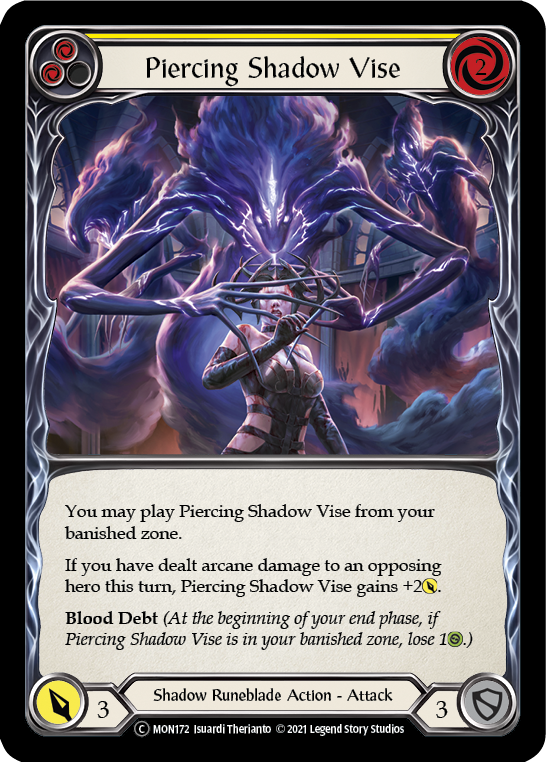 Piercing Shadow Vise (Yellow) (Rainbow Foil) [U-MON172-RF] Unlimited Edition Rainbow Foil