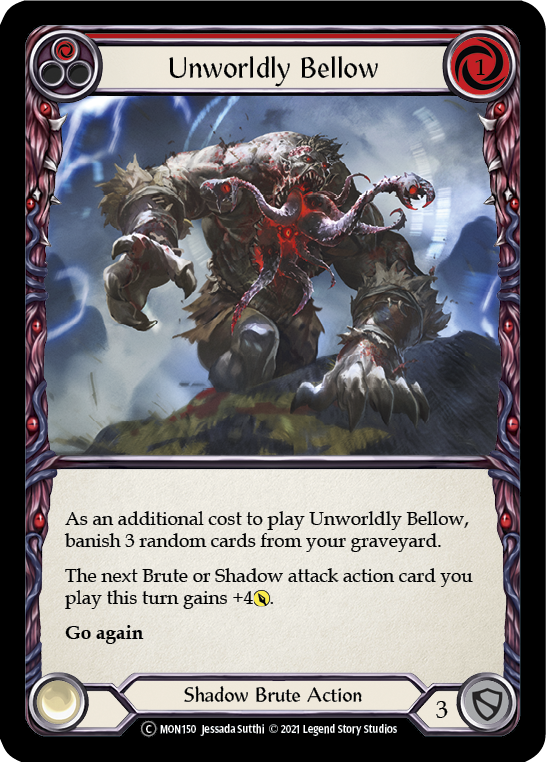 Unworldly Bellow (Red) (Rainbow Foil) [U-MON150-RF] Unlimited Edition Rainbow Foil